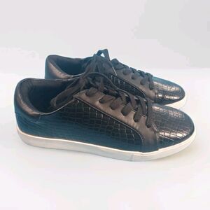 Katy Perry Sz 9 Faux Leather  Black Lace Up Shoe Flat THE RIZZO KP2083